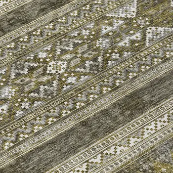 5' X 8' Taupe Beige And Ivory Southwestern Washable Indoor Outdoor Area Rug