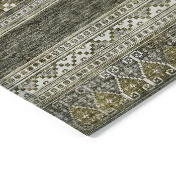 8' X 10' Taupe Beige And Ivory Southwestern Washable Indoor Outdoor Area Rug