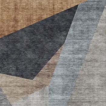8' X 10' Taupe Beige And Gray Abstract Washable Indoor Outdoor Area Rug