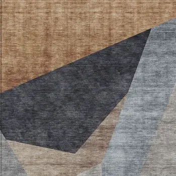 9' X 12' Taupe Beige And Gray Abstract Washable Indoor Outdoor Area Rug