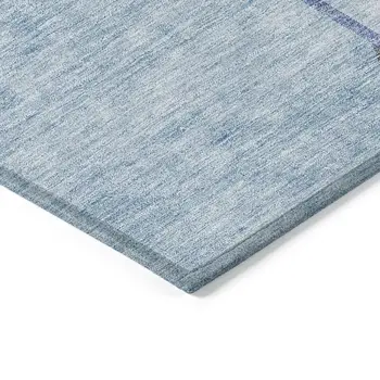 8' X 10' Sky Blue And Denim Blue Abstract Washable Indoor Outdoor Area Rug