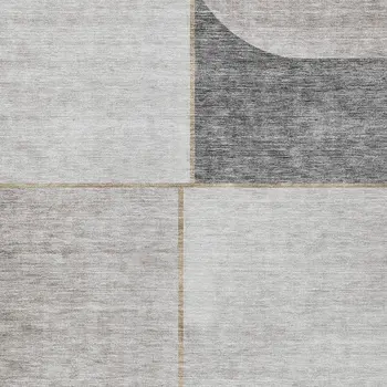 8' X 10' Taupe Beige And Gray Abstract Washable Indoor Outdoor Area Rug