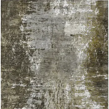 3' X 5' Taupe Brown And Gray Abstract Washable Indoor Outdoor Area Rug