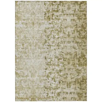 3' X 5' Taupe Beige And Ivory Abstract Washable Indoor Outdoor Area Rug