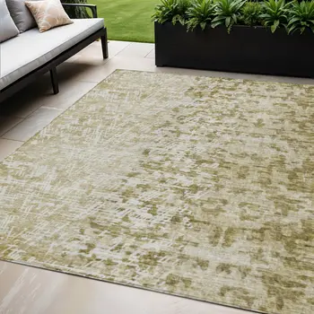 5' X 8' Taupe Beige And Ivory Abstract Washable Indoor Outdoor Area Rug