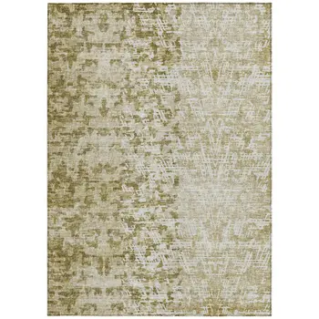 8' X 10' Taupe Beige And Ivory Abstract Washable Indoor Outdoor Area Rug