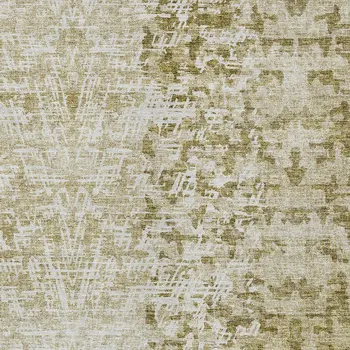 10' X 14' Taupe Beige And Ivory Abstract Washable Indoor Outdoor Area Rug