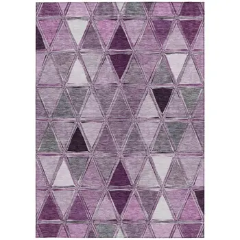 3' X 5' Merlot Purple And Lavender Geometric Washable Indoor Outdoor Area Rug