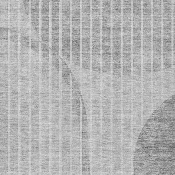 8' X 10' Gray Silver And Ivory Striped Washable Indoor Outdoor Area Rug