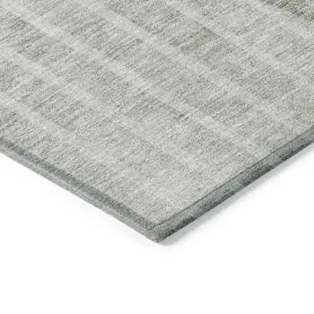 8' X 10' Taupe Beige And Ivory Striped Washable Indoor Outdoor Area Rug