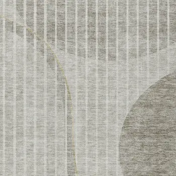 8' X 10' Taupe Beige And Ivory Striped Washable Indoor Outdoor Area Rug