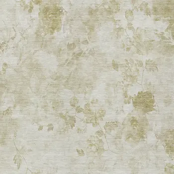 8' X 10' Khaki Beige And Tan Floral Washable Indoor Outdoor Area Rug