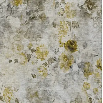 3' X 5' Taupe Ivory And Tan Floral Washable Indoor Outdoor Area Rug