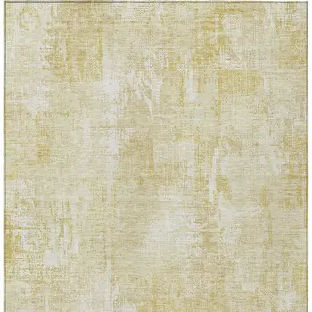 8' X 10' Beige Tan And Ivory Abstract Washable Indoor Outdoor Area Rug