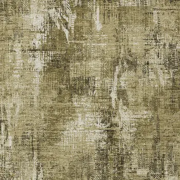 9' X 12' Brown Taupe And Ivory Abstract Washable Indoor Outdoor Area Rug