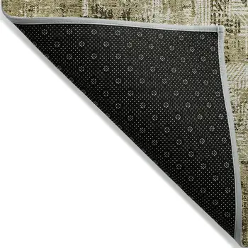 10' X 14' Brown Taupe And Ivory Abstract Washable Indoor Outdoor Area Rug