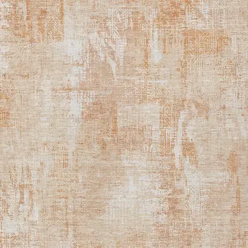 8' X 10' Coral Peach And Ivory Abstract Washable Indoor Outdoor Area Rug