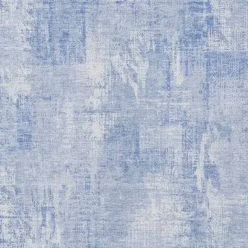 3' X 5' Sky Blue Denim Blue And Ivory Abstract Washable Indoor Outdoor Area Rug