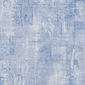 5' X 8' Sky Blue Denim Blue And Ivory Abstract Washable Indoor Outdoor Area Rug