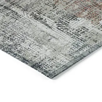 9' X 12' Taupe Gray And Copper Abstract Washable Indoor Outdoor Area Rug