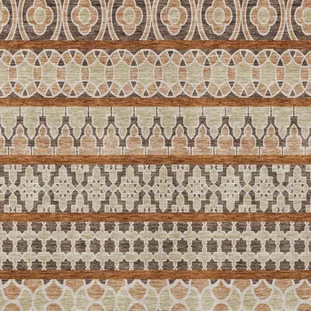 3' X 5' Chocolate And Taupe Quatrefoil Washable Indoor Outdoor Area Rug