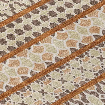 3' X 5' Chocolate And Taupe Quatrefoil Washable Indoor Outdoor Area Rug