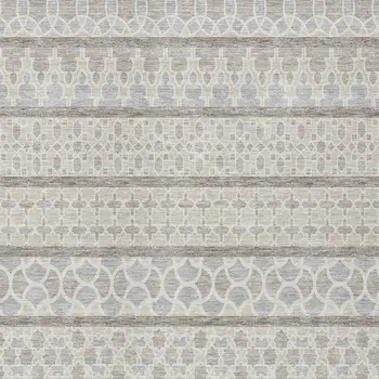 9' X 12' Ivory Beige And Taupe Quatrefoil Washable Indoor Outdoor Area Rug