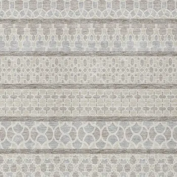 10' X 14' Ivory Beige And Taupe Quatrefoil Washable Indoor Outdoor Area Rug