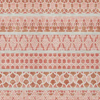 3' X 5' Salmon Beige And Copper Quatrefoil Washable Indoor Outdoor Area Rug