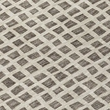 3' X 5' Brown Taupe And Ivory Geometric Washable Indoor Outdoor Area Rug