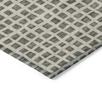 8' X 10' Brown Taupe And Ivory Geometric Washable Indoor Outdoor Area Rug