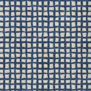 5' X 8' Navy Blue And Ivory Geometric Washable Indoor Outdoor Area Rug