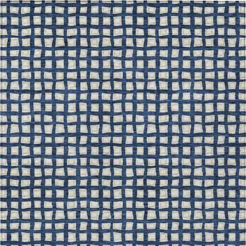 9' X 12' Navy Blue And Ivory Geometric Washable Indoor Outdoor Area Rug
