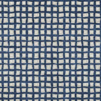 9' X 12' Navy Blue And Ivory Geometric Washable Indoor Outdoor Area Rug