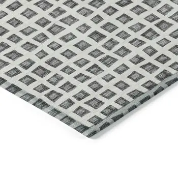 8' X 10' Gray Charcoal And Silver Geometric Washable Indoor Outdoor Area Rug