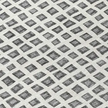 8' X 10' Gray Charcoal And Silver Geometric Washable Indoor Outdoor Area Rug