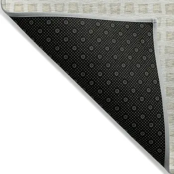 9' X 12' Ivory And Beige Geometric Washable Indoor Outdoor Area Rug