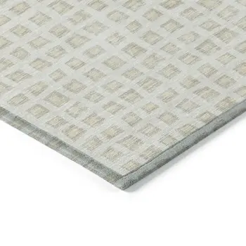 9' X 12' Ivory And Beige Geometric Washable Indoor Outdoor Area Rug