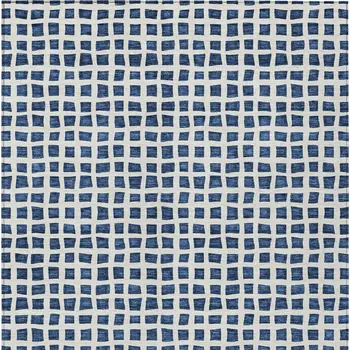 9' X 12' Navy Blue And Ivory Geometric Washable Indoor Outdoor Area Rug