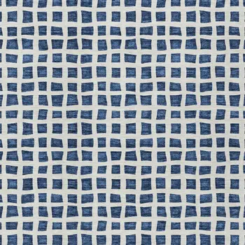 9' X 12' Navy Blue And Ivory Geometric Washable Indoor Outdoor Area Rug