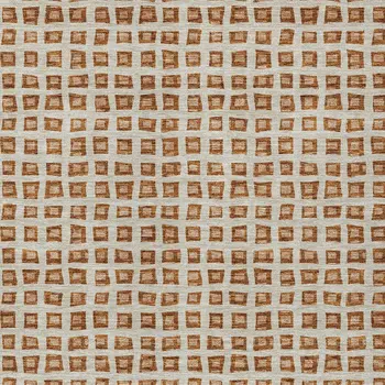 10' X 14' Orange Beige And Copper Geometric Washable Indoor Outdoor Area Rug