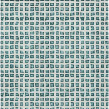 3' X 5' Teal Blue And Ivory Geometric Washable Indoor Outdoor Area Rug
