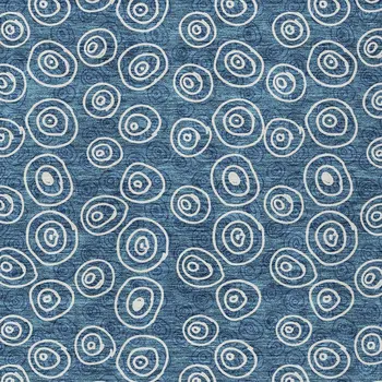 3' X 5' Navy Blue And Ivory Geometric Washable Indoor Outdoor Area Rug