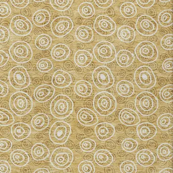 8' X 10' Gold Beige And Ivory Geometric Washable Indoor Outdoor Area Rug