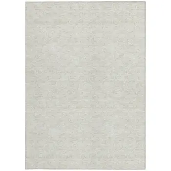 9' X 12' Ivory And Beige Geometric Washable Indoor Outdoor Area Rug