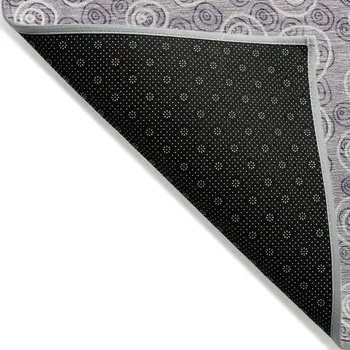 3' X 5' Lavender Purple And Ivory Geometric Washable Indoor Outdoor Area Rug
