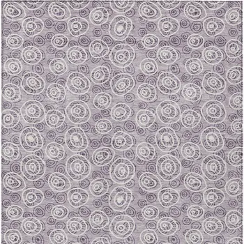 9' X 12' Lavender Purple And Ivory Geometric Washable Indoor Outdoor Area Rug