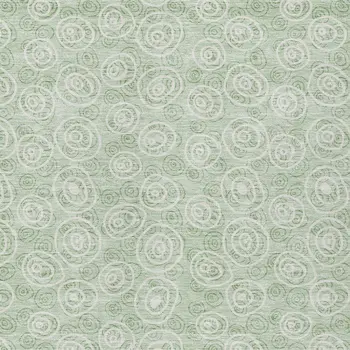 3' X 5' Mint Green Artichoke Green And Ivory Geometric Washable Indoor Outdoor Area Rug