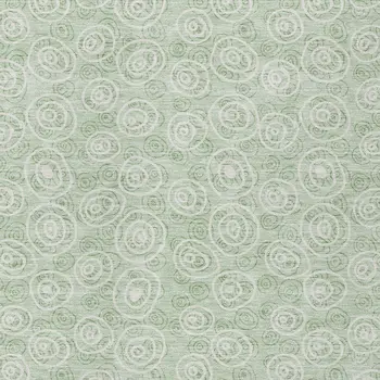 8' X 10' Mint Green Artichoke Green And Ivory Geometric Washable Indoor Outdoor Area Rug