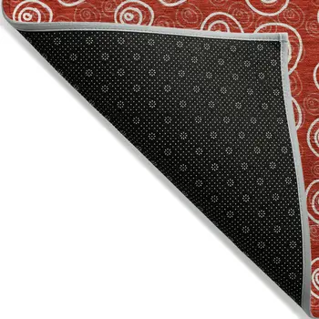 8' X 10' Red And Ivory Geometric Washable Indoor Outdoor Area Rug
